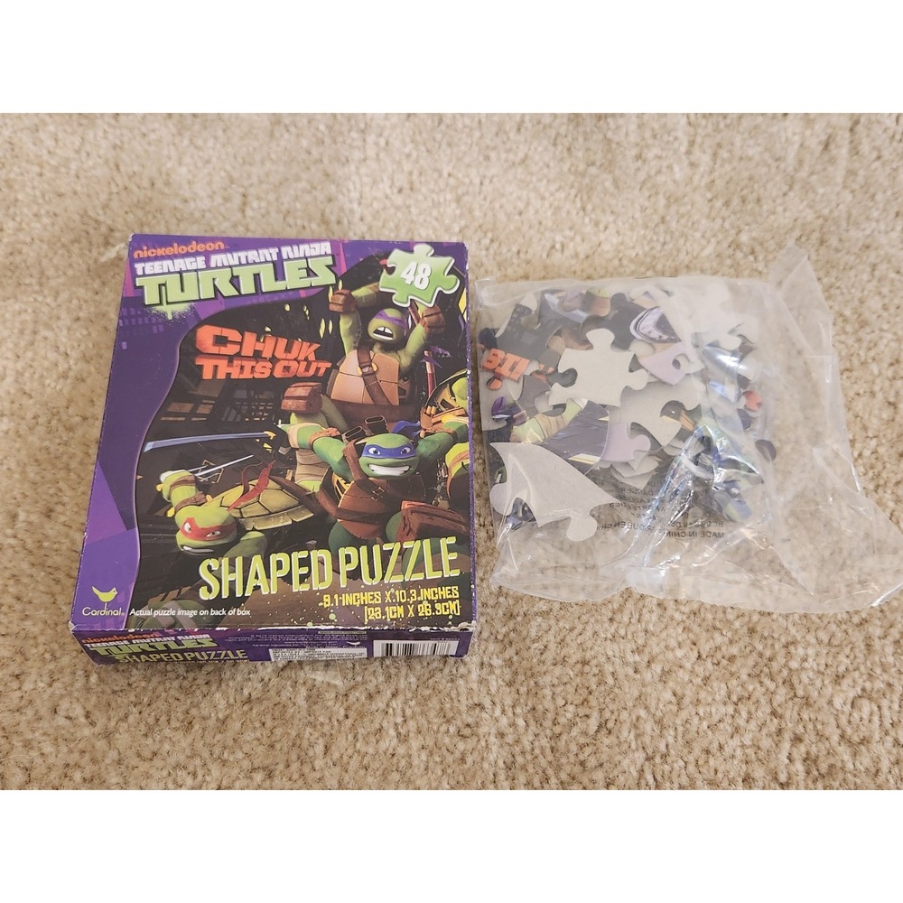 Teenage Mutant Ninja Turtles Jigsaw Shaped Puzzle 48 pc Nickelodeon 2013 Chuk